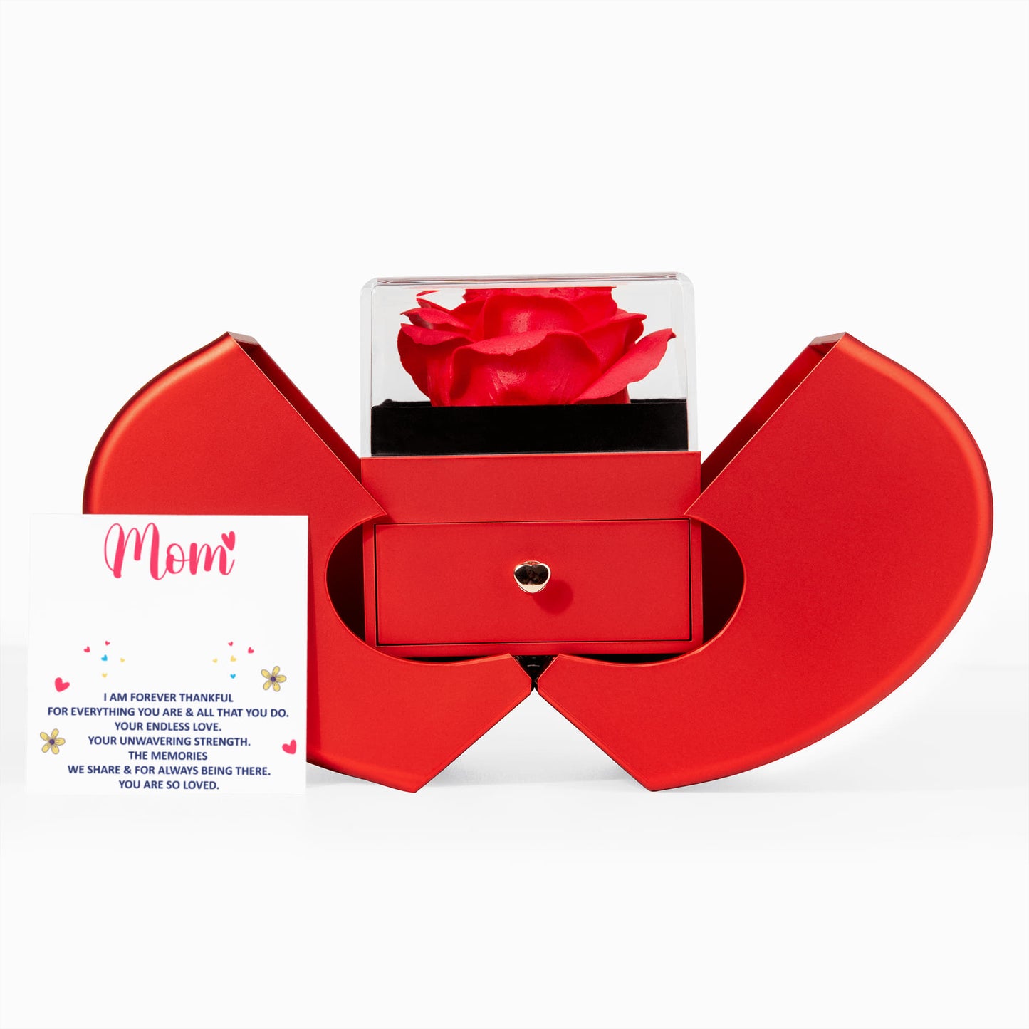 To My Mom Preserved Rose Necklace Gift  Set