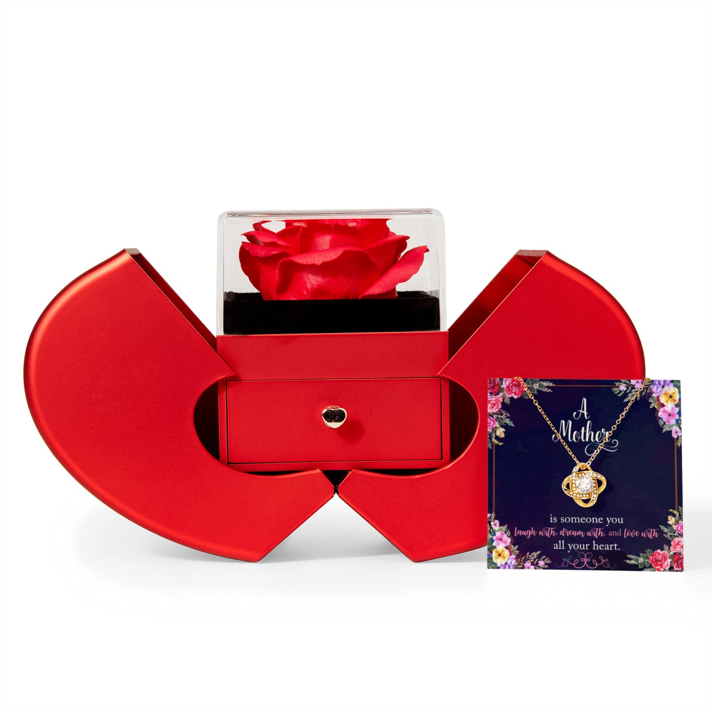 To My Mother Preserved Rose Necklace Gift  Set