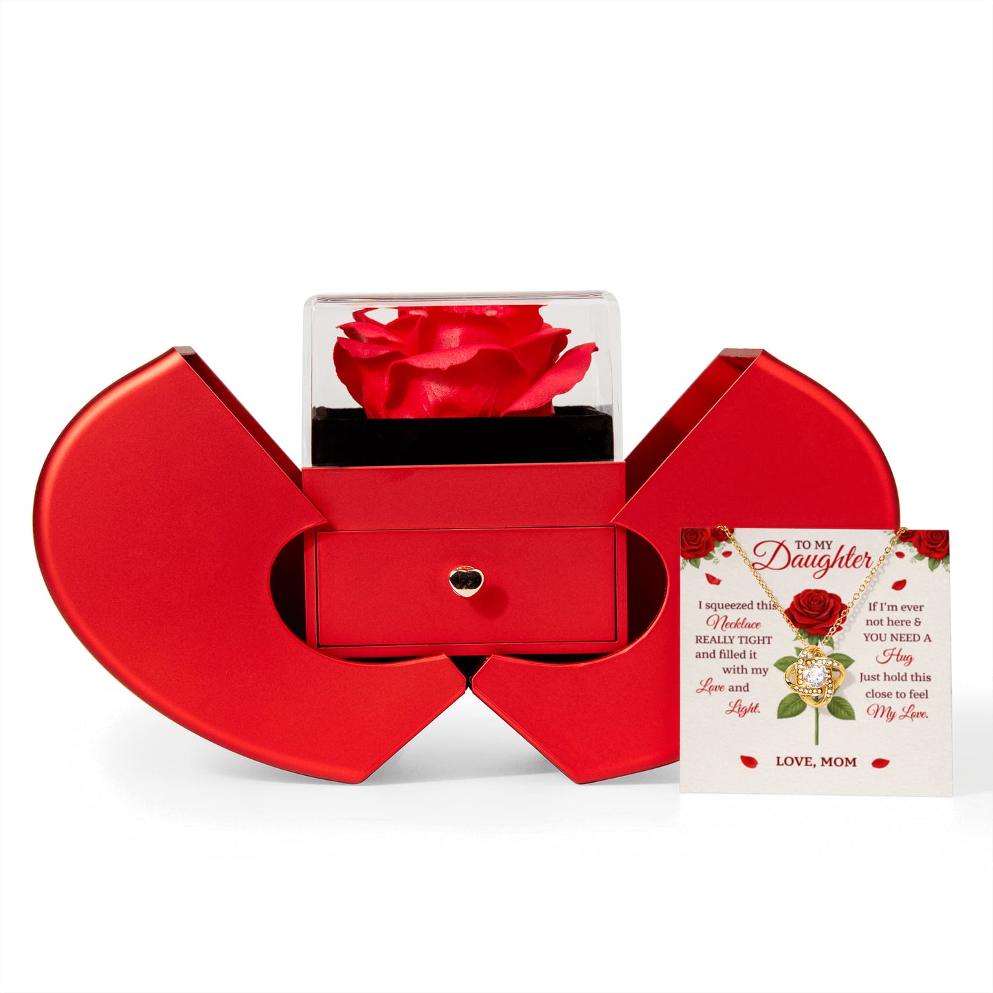 Mom Rose Necklace Gift  Set