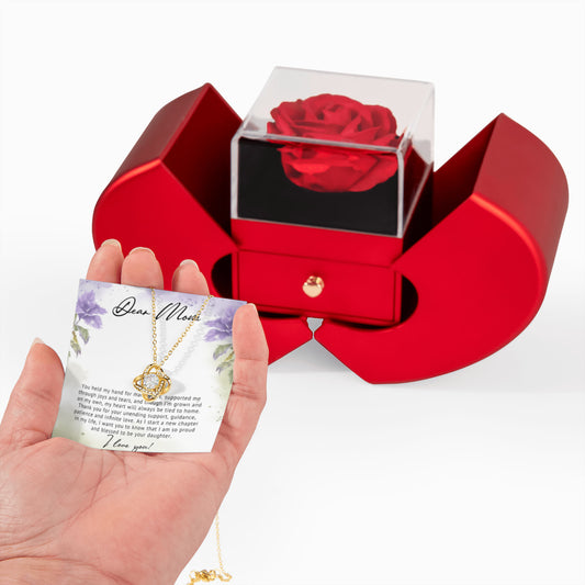 To My Mom Preserved Rose Necklace Gift  Set