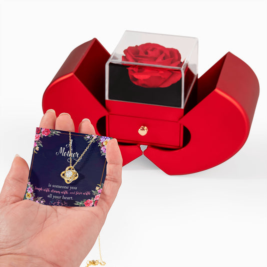 To My Mother Preserved Rose Necklace Gift  Set