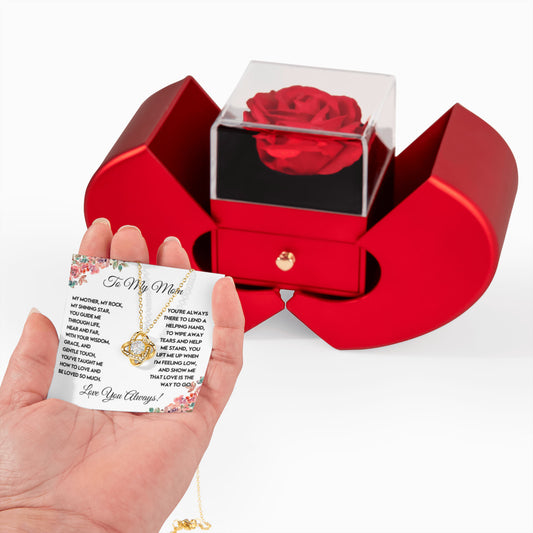 To My Mom Preserved Rose Necklace Gift  Set