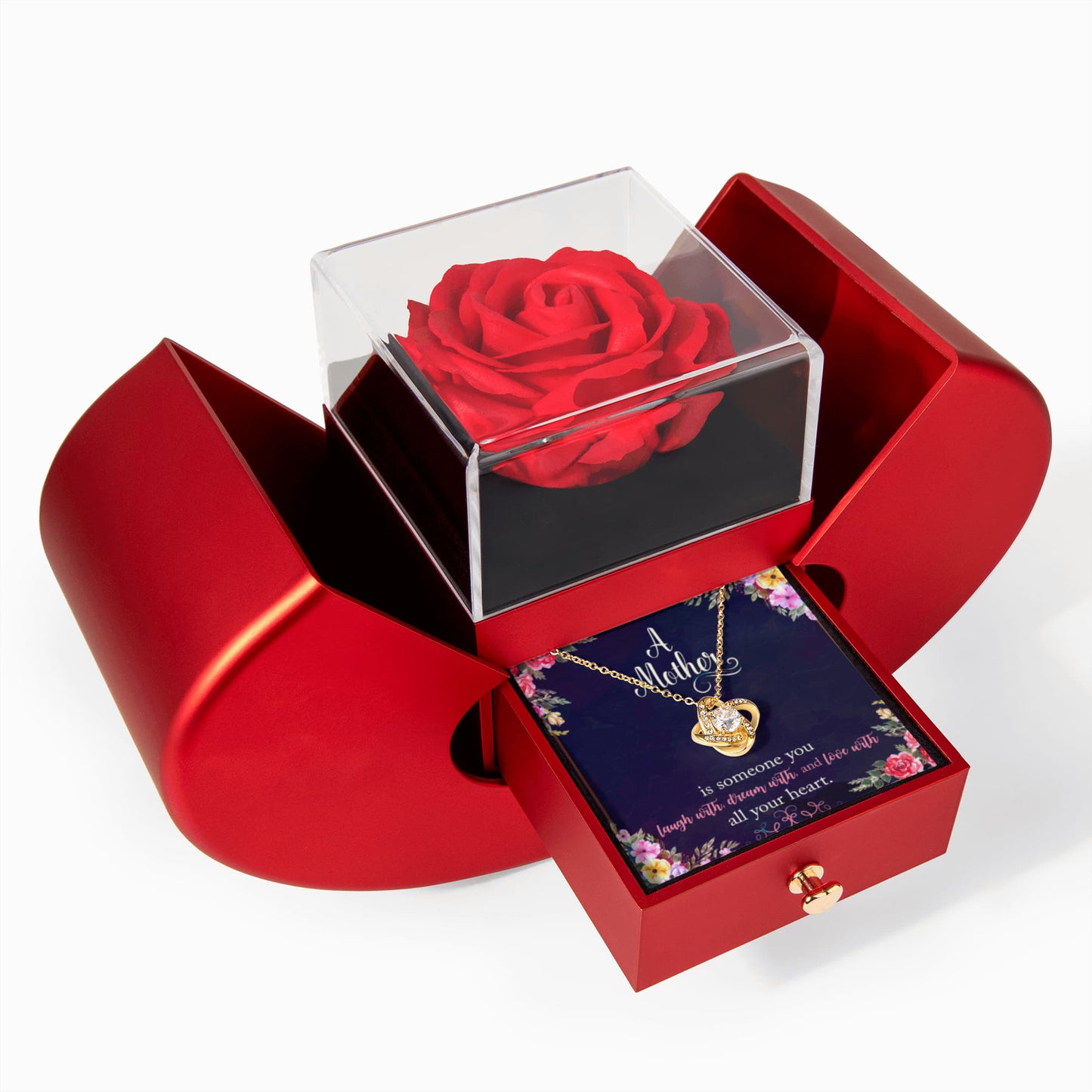 To My Mother Preserved Rose Necklace Gift  Set