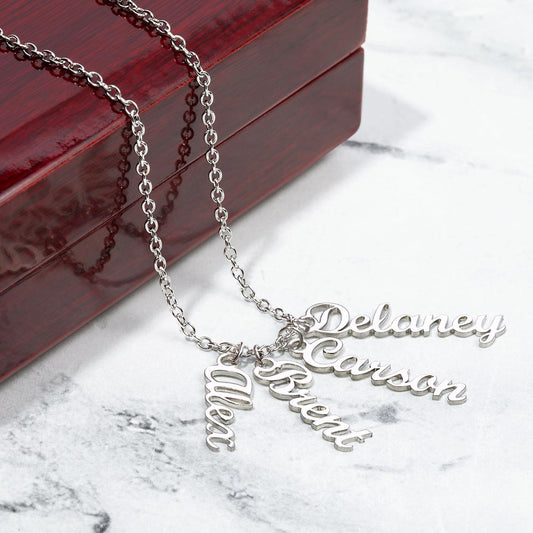 Multi Name Vertical Name Necklace-[Heartfelt Family Gift]