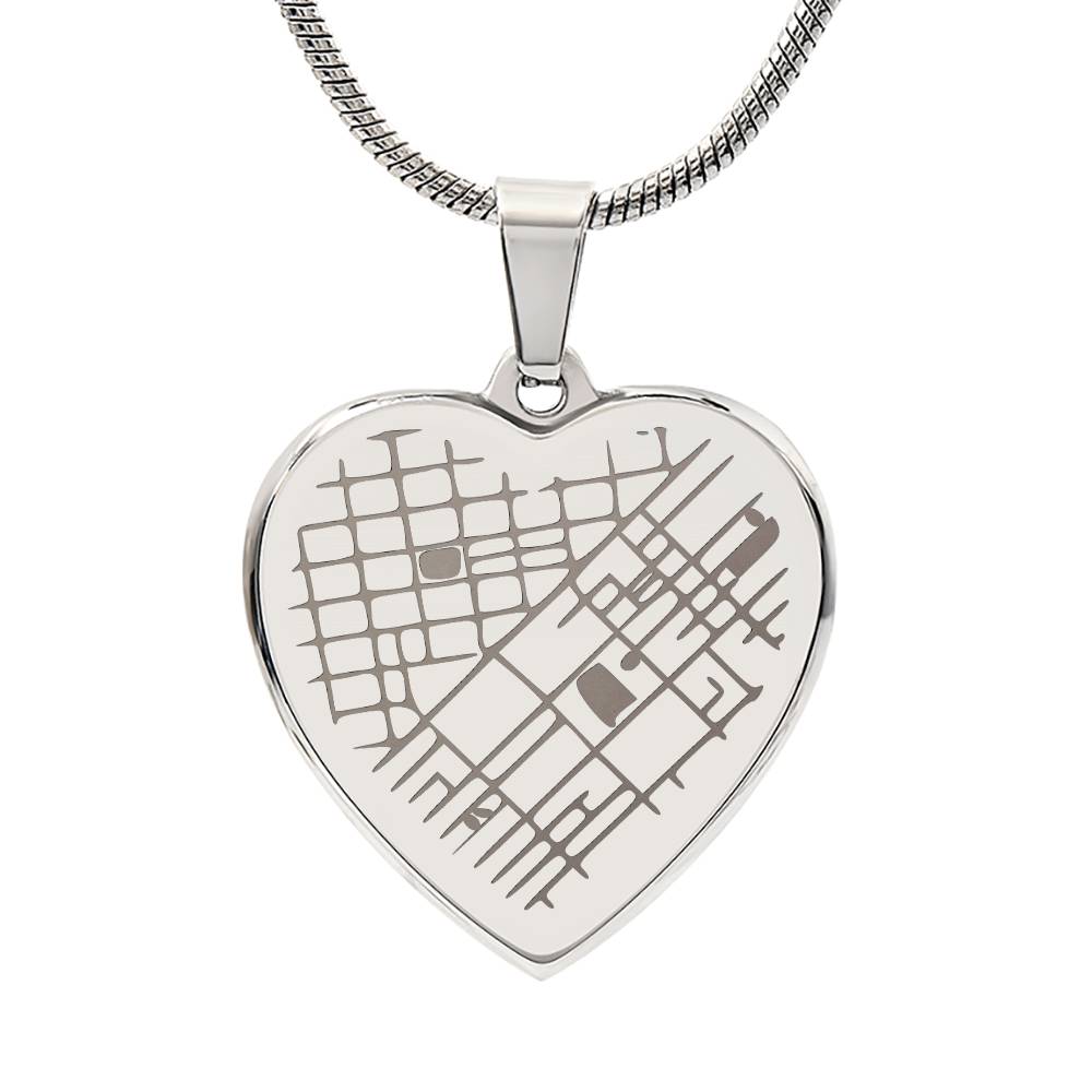 Heart Map Necklace