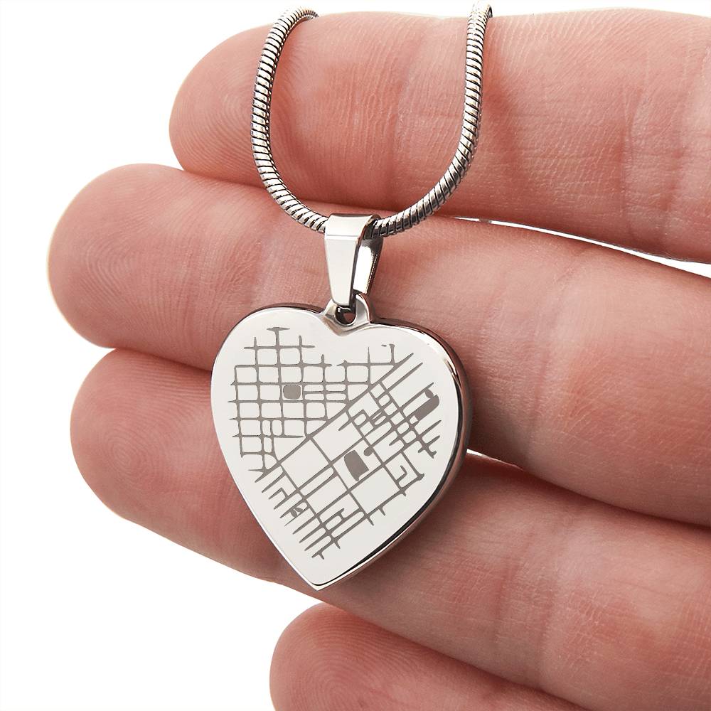 Heart Map Necklace