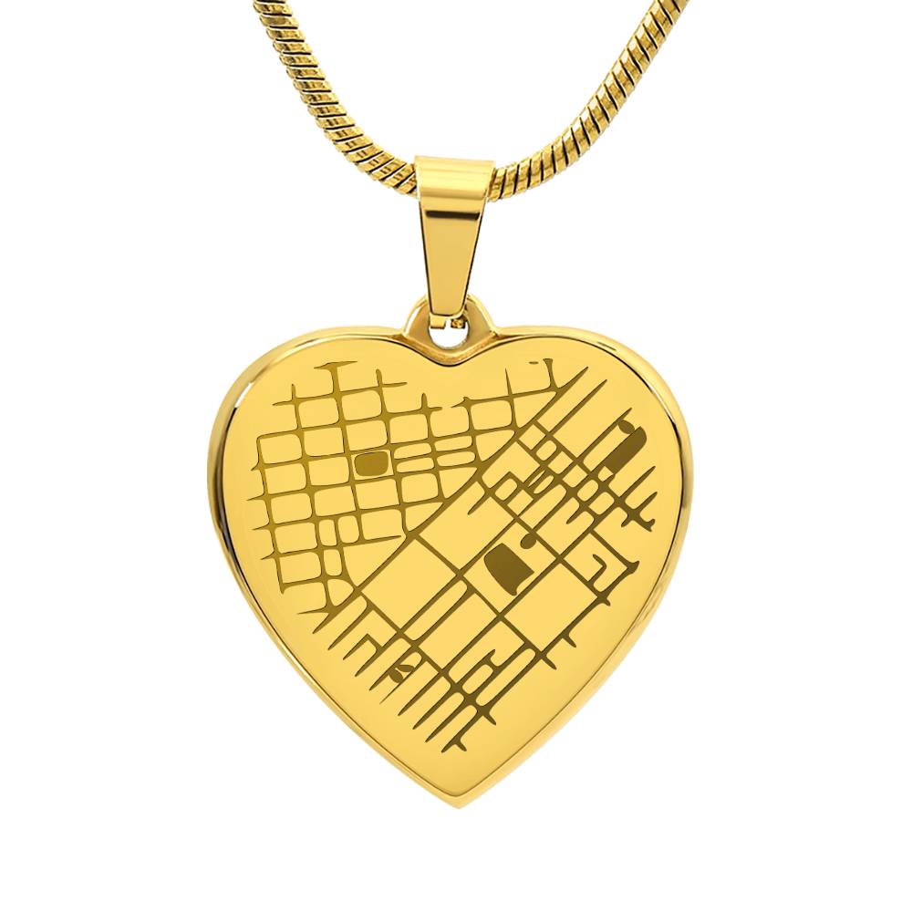 Heart Map Necklace
