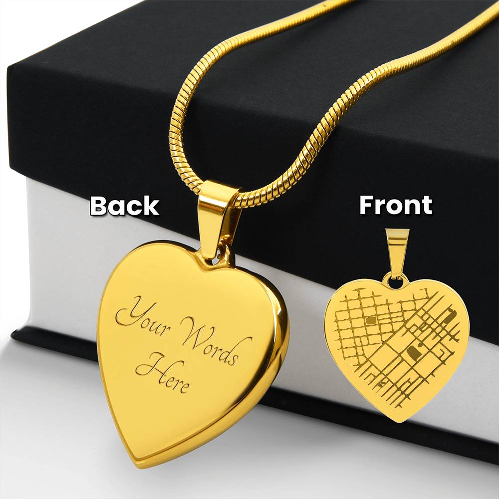 Heart Map Necklace