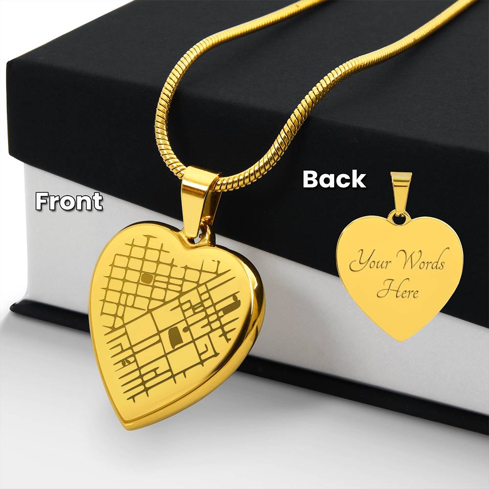Heart Map Necklace
