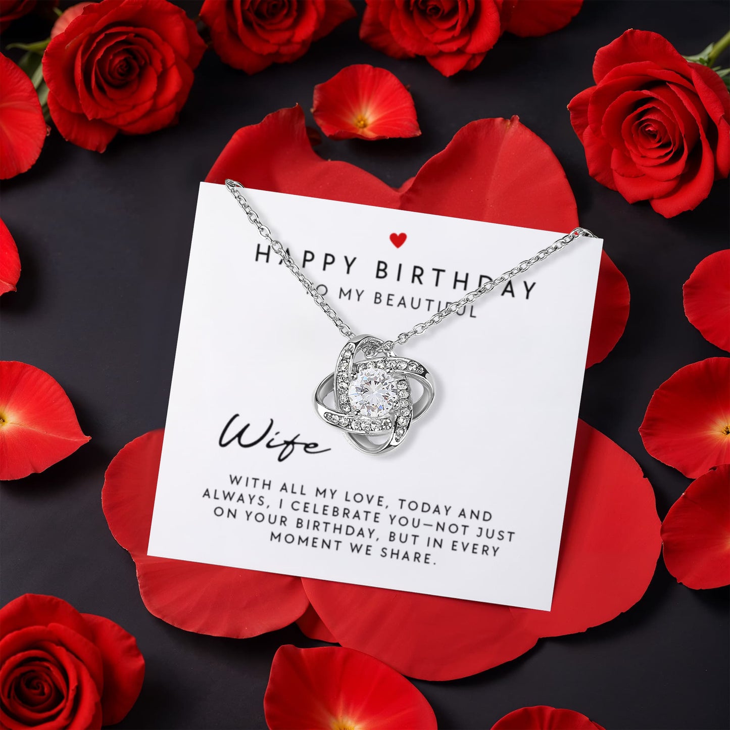 Birthday Gift for WIfe -Rotating Rose Box Necklace Set