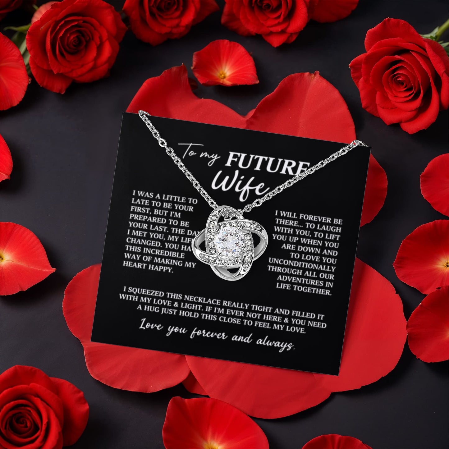 To My Fiancée Preserved Rose and Necklace Gift Set