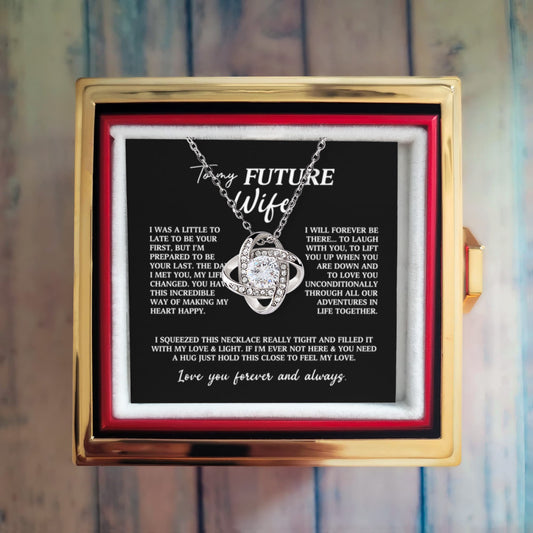 To My Fiancée Preserved Rose and Necklace Gift Set