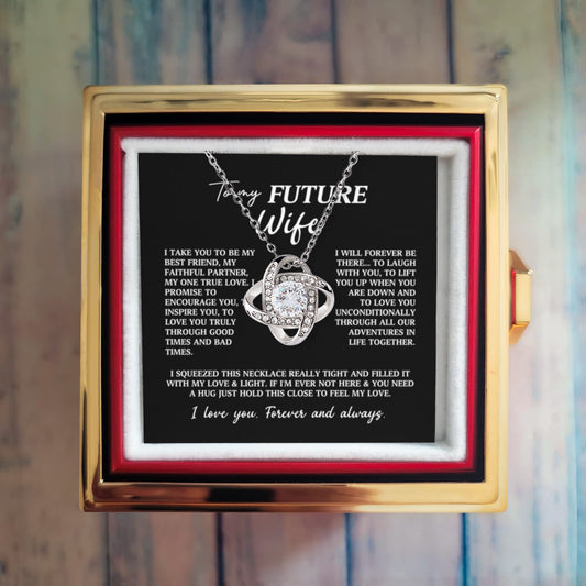 To My Fiancé Preserved Rose and Necklace Gift Set