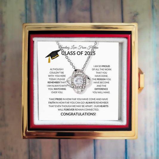 Graduation Memorial Gift Set Necklace & Preserved Rose