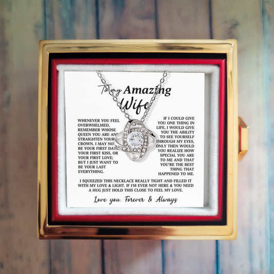 To My Wife Preserved Rose and Necklace Gift Set