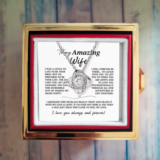To My Wife Preserved Rose and Necklace Gift Set