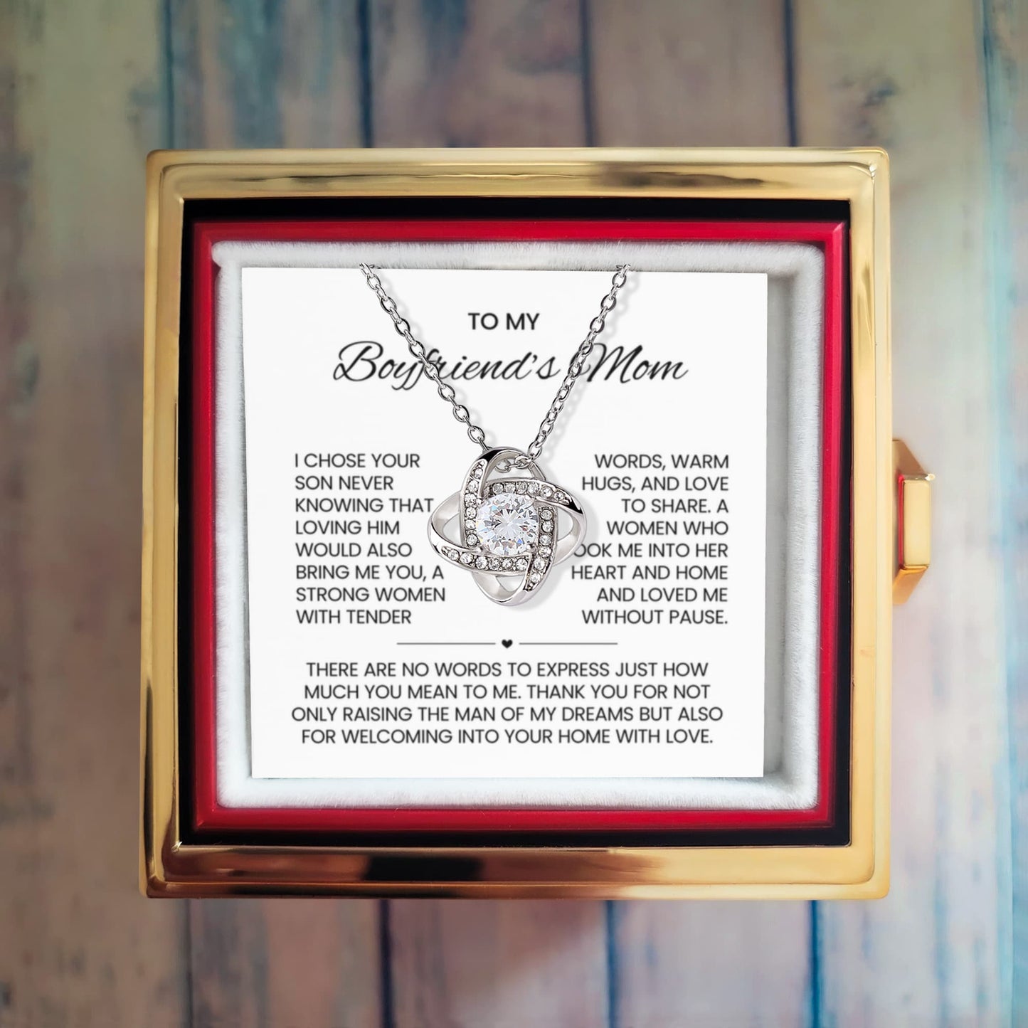 Boyfriends Mom Necklace with Preserved Rose