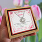 Mom Rotating Rose Box with Love Knot Necklace
