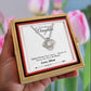 Mother to daughter Rotating Rose Box with Love Knot Necklace