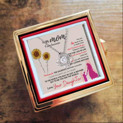 Mom     Rotating Rose Box  Love Knot Necklace