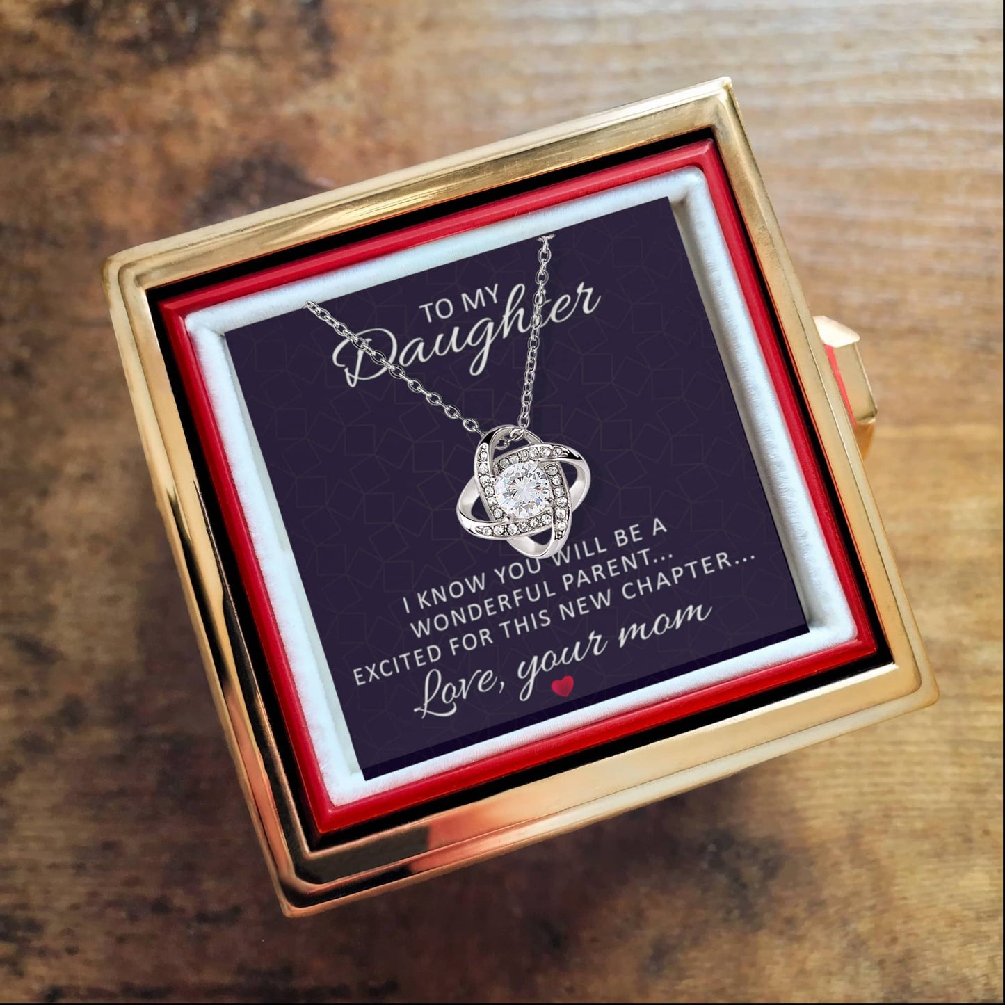 To Mom-to-Be From Her Mother Necklace & Rose Box