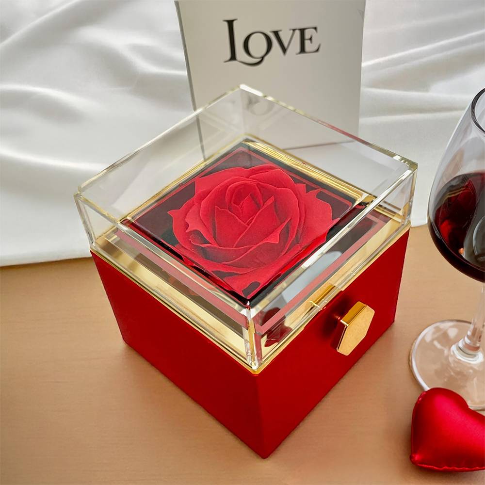 To My Wife Rotating Rose Box  Love Knot Necklace