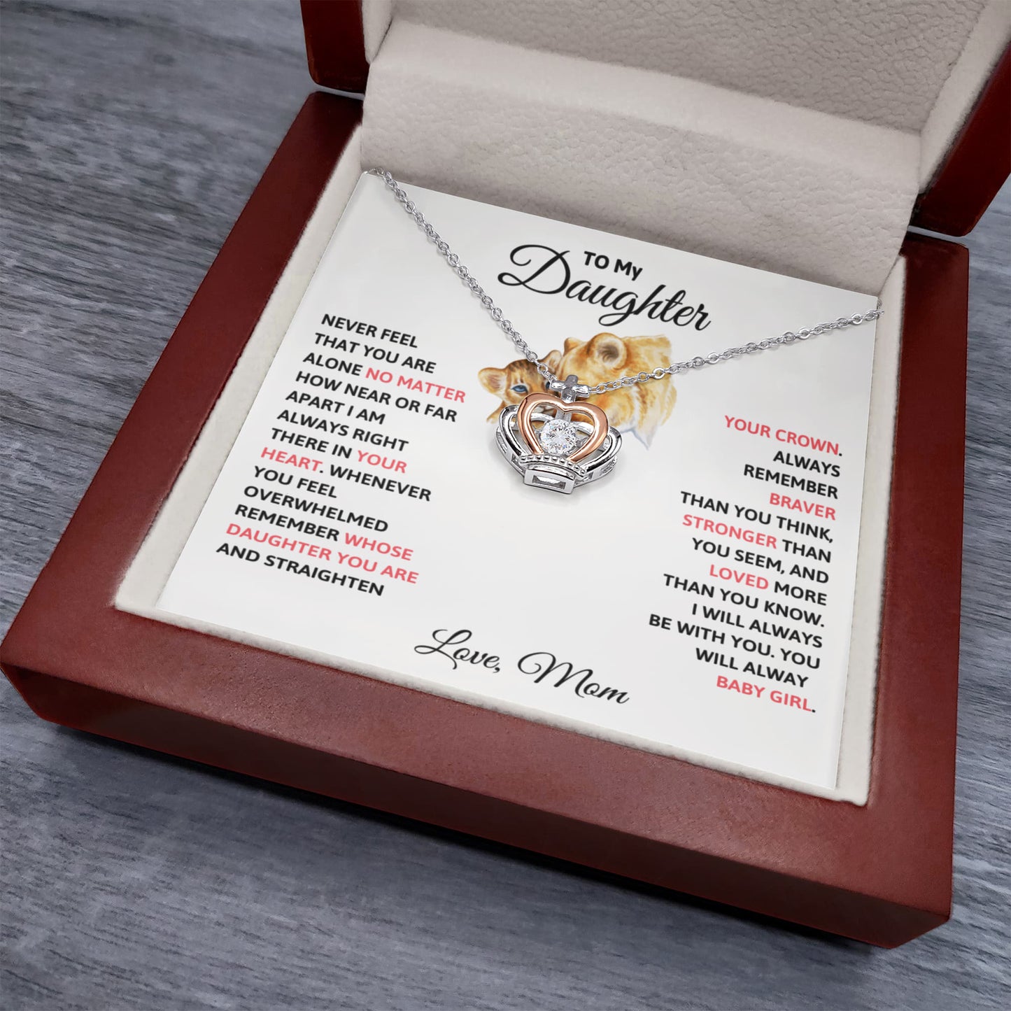 Daughter Crown Necklace from Mom