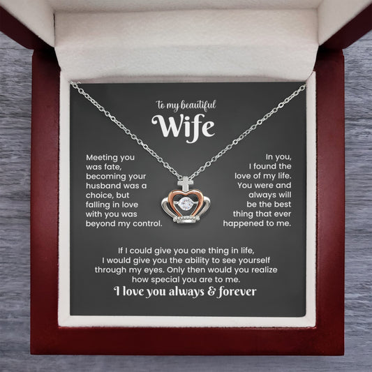 To My Wife Sterling Silver Crown Necklace