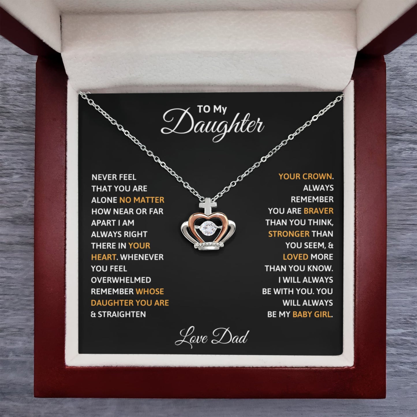 Daughter Crown Necklace From Dad