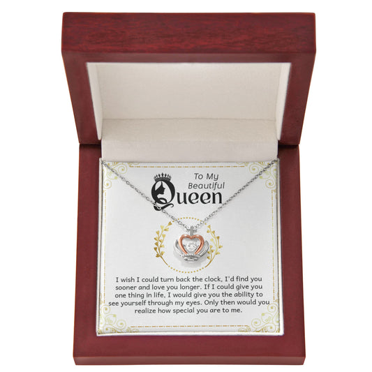 To My Queen Crown Necklace for Wife or Girlfriend