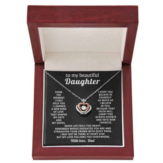 To My daughter Sterling Silver Crown Necklace