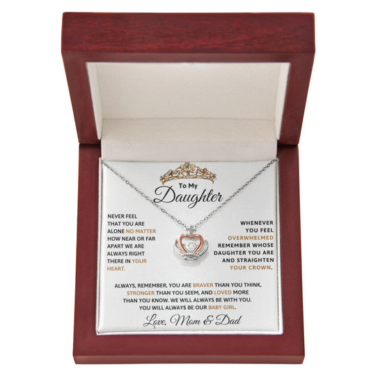 To My Daughter Crown Necklace -Quinceañera Birthday Gift