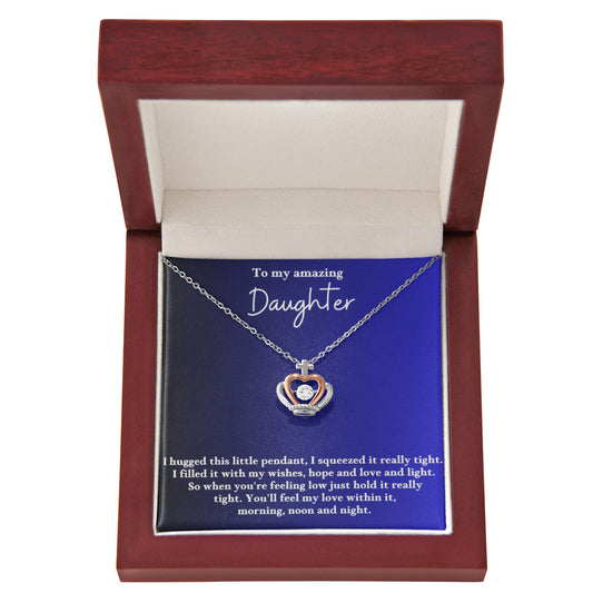 To My Daughter Rose Gold Crown Necklace