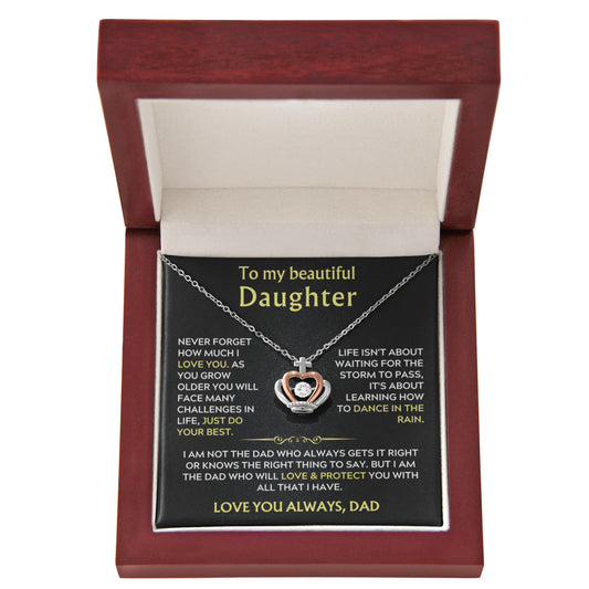 To My Daughter Crown Necklace Gift from Dad