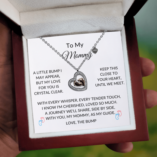 Mommy To Be 925 Sterling Silver Rose Gold Baby Feet Necklace