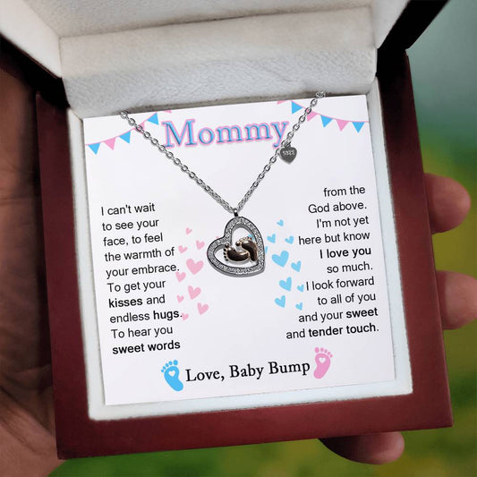 Mommy To Be 925 Sterling Silver Rose Gold Baby Feet Necklace