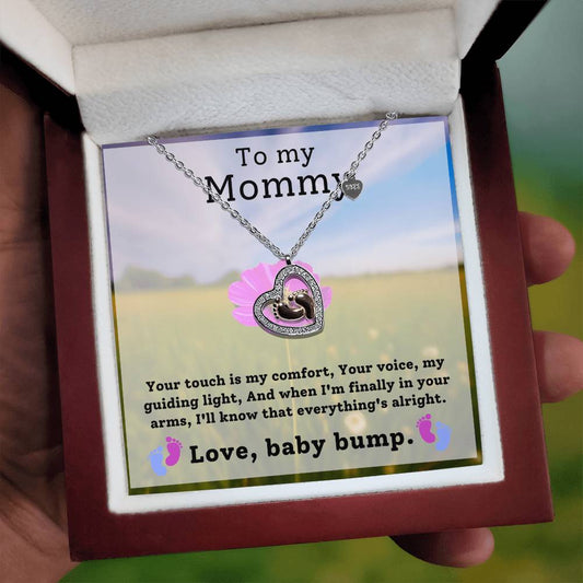Mommy To Be 925 Sterling Silver Rose Gold Baby Feet Necklace