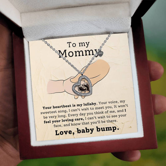 Mommy To Be 925 Sterling Silver Rose Gold Baby Feet Necklace