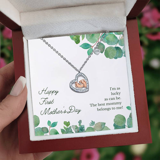 Happy First Mother's Day Baby Feet Necklace