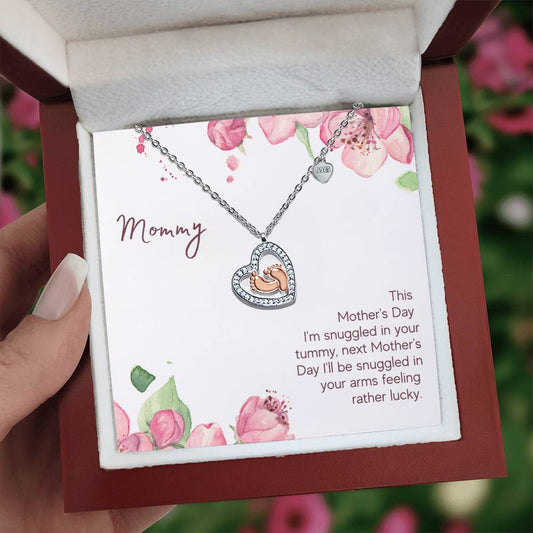 Mommy New Mom Baby Feet Necklace