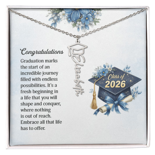 Class of 2026 Graduation Name Necklace