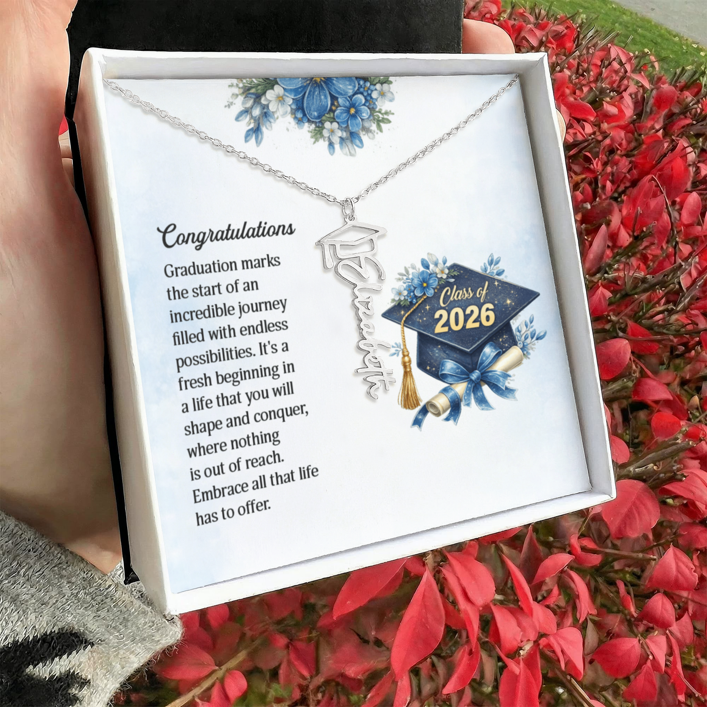 Class of 2026 Graduation Name Necklace
