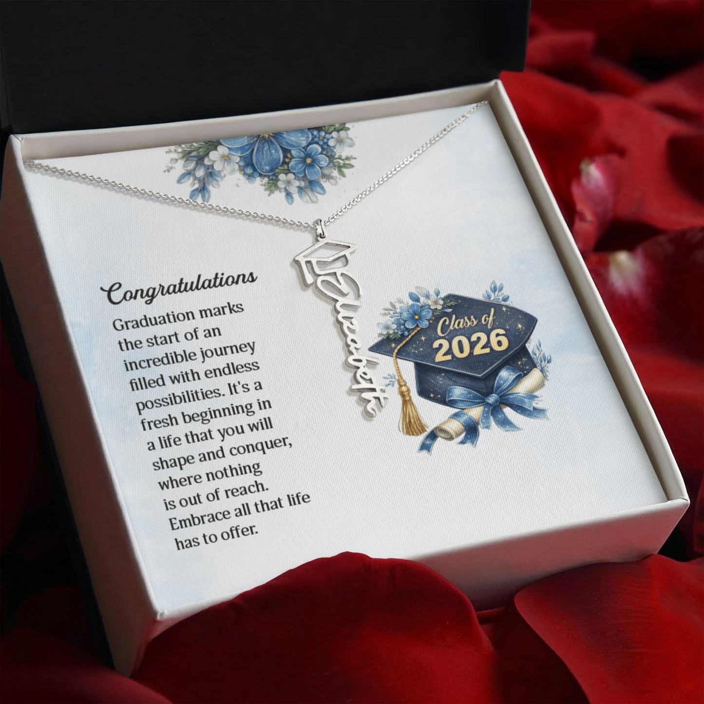 Class of 2026 Graduation Name Necklace