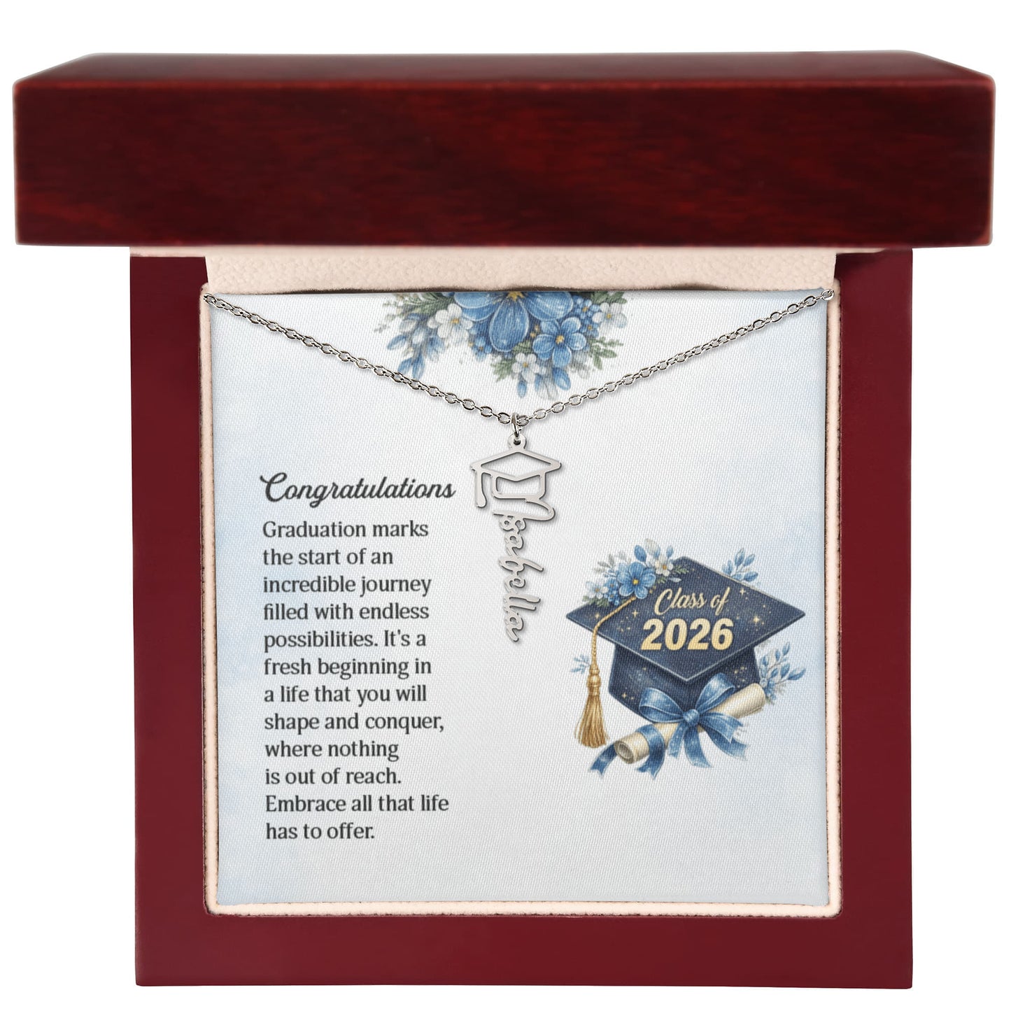 Class of 2026 Graduation Name Necklace