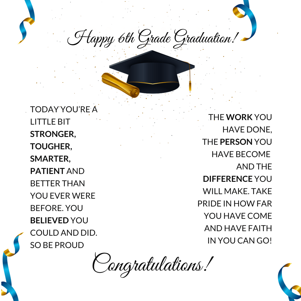 6th Grade Graduation Cap Name Necklace