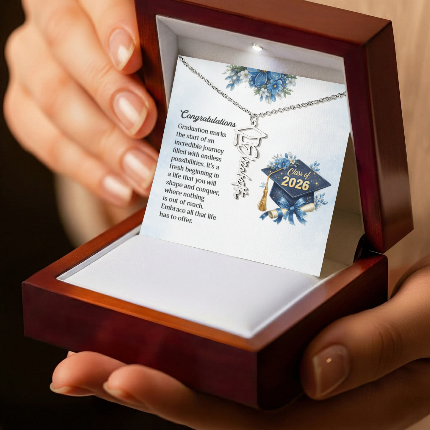 Class of 2026 Graduation Name Necklace