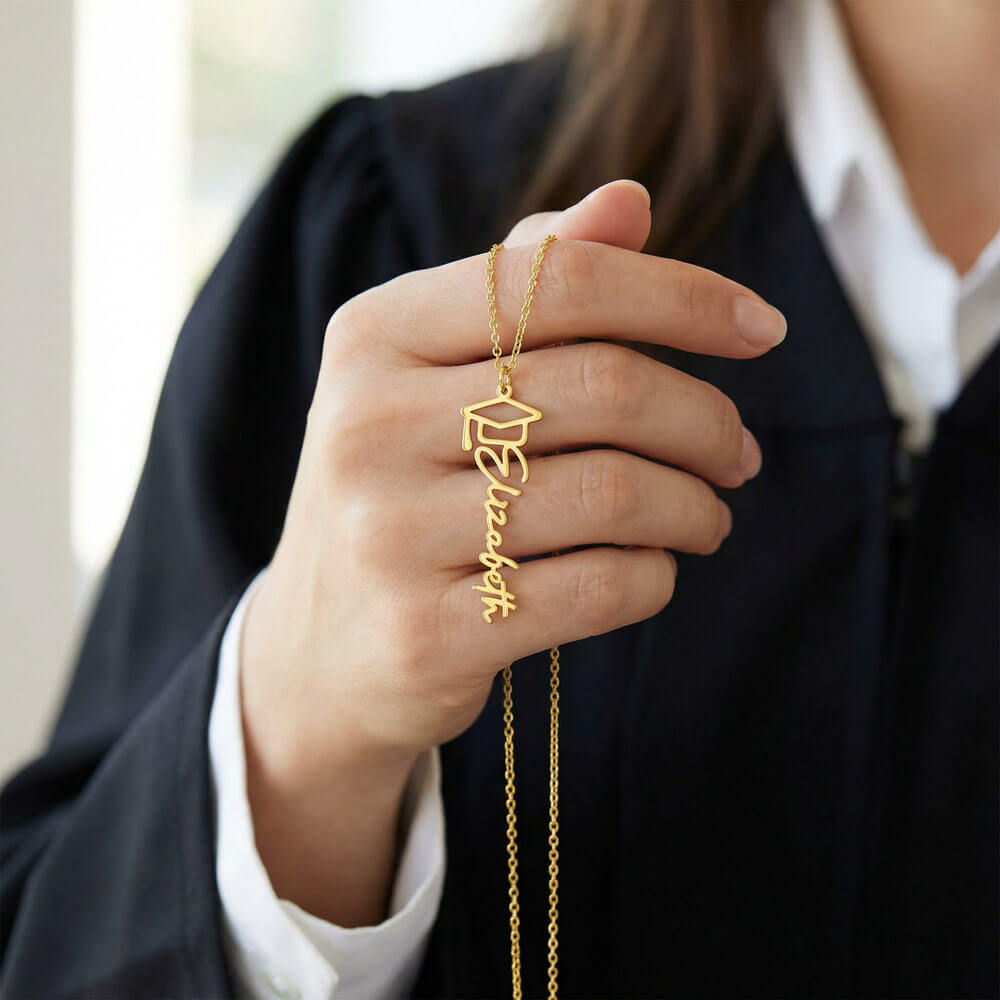 5th Grade Graduation Cap Name Necklace