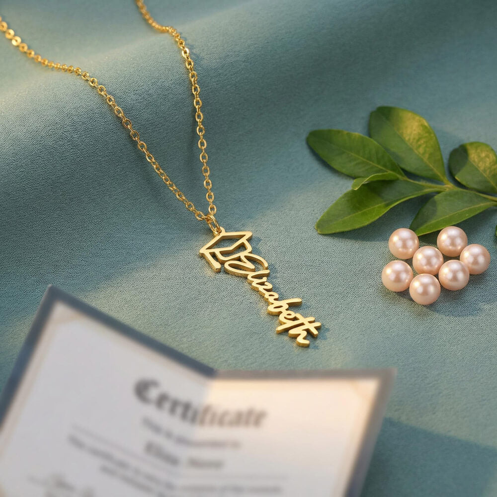 5th Grade Graduation Cap Name Necklace