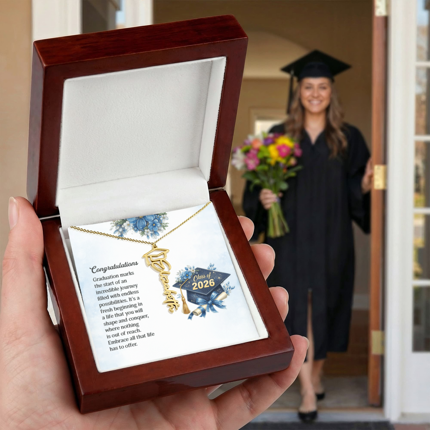 Class of 2026 Graduation Name Necklace