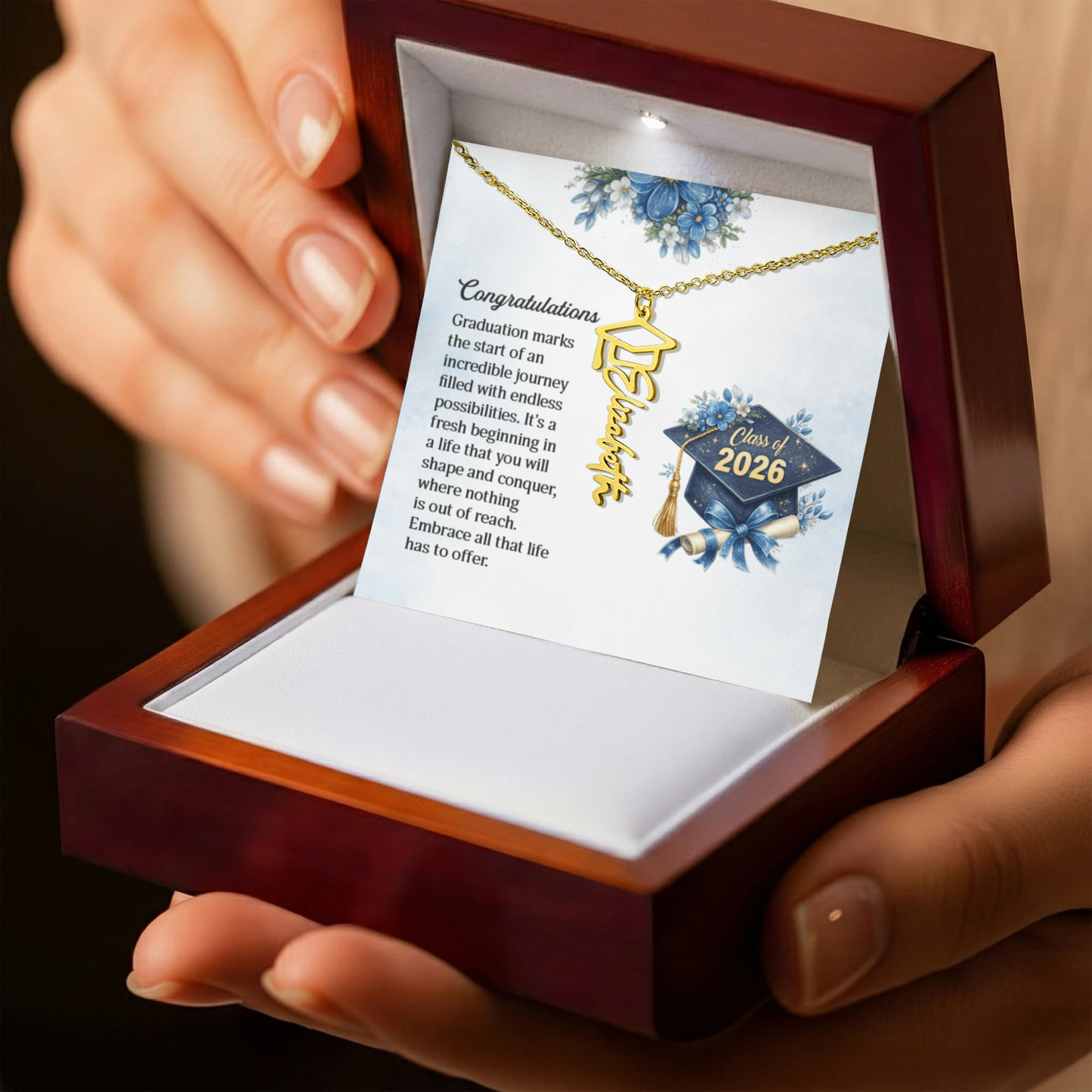 Class of 2026 Graduation Name Necklace